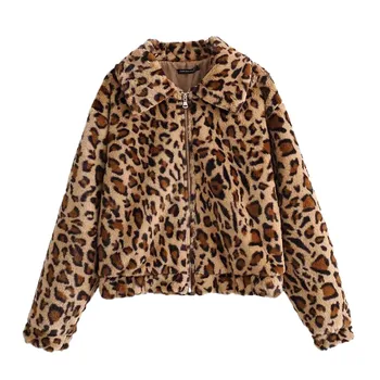 KLV fur coat winter coat Women‘s Long Sleeve Leopard Printed Coat Zipper Turn Down Collar Plush Jacket дубленка Free shipping D4
KLV fur coat winter coat Women‘s Long Sleeve Leopard Printed Coat Zipper Turn Down Collar Plush Jacket дубленка Free shipping D4
