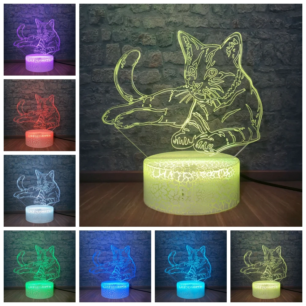 Cat 3D Night Light Animal Changeable Mood Lamp Electric Illusion LED 7 Colorful USB Touch Sensor Light for Home Decor Kids Gift
Cat 3D Night Light Animal Changeable Mood Lamp Electric Illusion LED 7 Colorful USB Touch Sensor Light for Home Decor Kids Gift