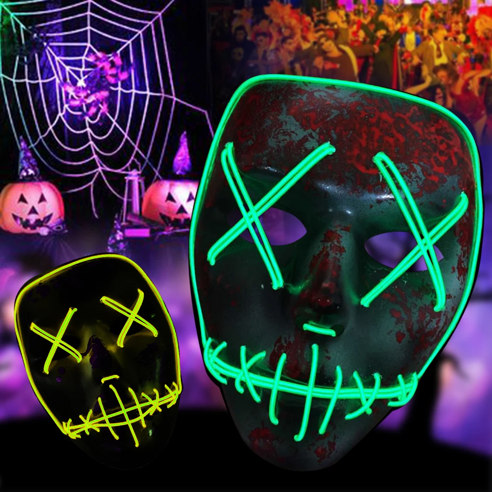 BRELONG Led Mask Halloween Party Masque Masquerade Masks Neon Maske Light Glow In The Dark Mascara Horror Maska Glowing Masker
BRELONG Led Mask Halloween Party Masque Masquerade Masks Neon Maske Light Glow In The Dark Mascara Horror Maska Glowing Masker