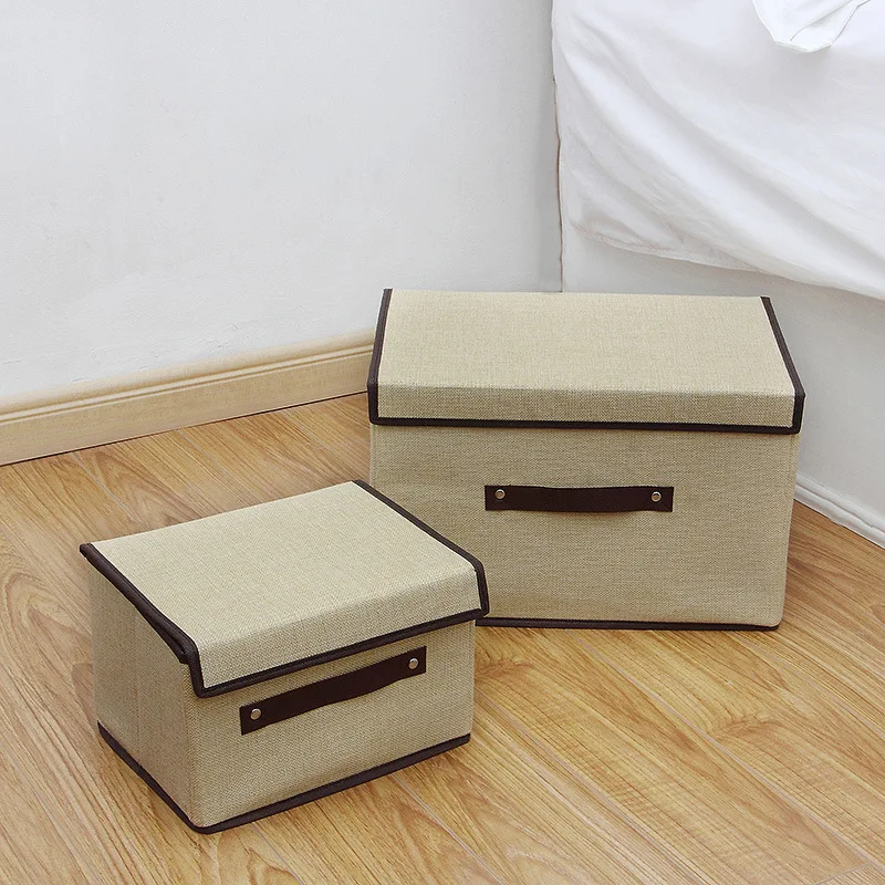Cotton Linen Foldable Clothes Storage Box with Lid Non-woven Fabric Storage Box Flax Finishing Box Wholesale
Cotton Linen Foldable Clothes Storage Box with Lid Non-woven Fabric Storage Box Flax Finishing Box Wholesale