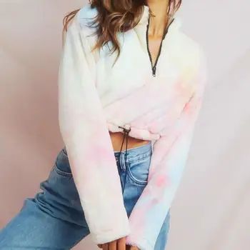 2019 Autumn Women Velvet Colorful Sweatshirts Turtleneck Zipper Crop Short Top Drawstring Long Sleeve Casual Pullovers
2019 Autumn Women Velvet Colorful Sweatshirts Turtleneck Zipper Crop Short Top Drawstring Long Sleeve Casual Pullovers