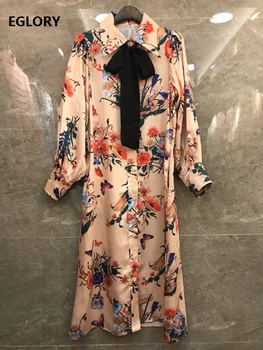 Newest Fashion Designer Dress 2020 Spring Summer Vestidos Women Bow Tie Elegant Flower Print Full Sleeve Long Shirt Dress Casual
Newest Fashion Designer Dress 2020 Spring Summer Vestidos Women Bow Tie Elegant Flower Print Full Sleeve Long Shirt Dress Casual