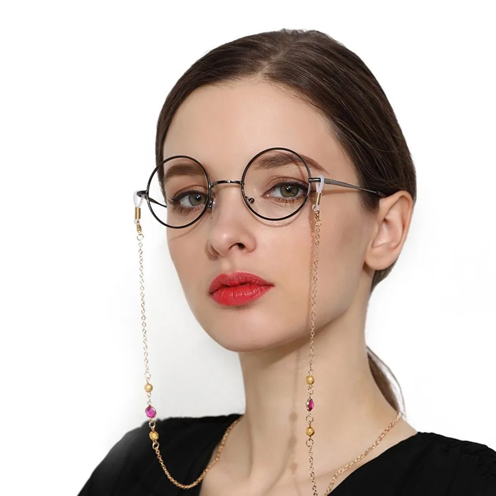 Fashion Womens Gold Eyeglass Chains Metal Reading Sunglasses Cords Beaded Eyeglass Lanyard Hold Straps Gold Eyewear Retainer
Fashion Womens Gold Eyeglass Chains Metal Reading Sunglasses Cords Beaded Eyeglass Lanyard Hold Straps Gold Eyewear Retainer