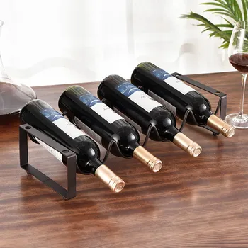 Creative 4 Bottles Simple Art Wine Bottle Shelf Metal Iron Wind Rack Single Layer Superimposed Wine Basket Bar Storage Tool
Creative 4 Bottles Simple Art Wine Bottle Shelf Metal Iron Wind Rack Single Layer Superimposed Wine Basket Bar Storage Tool