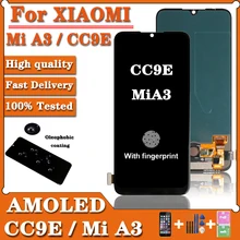 Ensemble écran tactile LCD AMOLED de remplacement, avec châssis, pour Xiaomi Mi A3 CC9E=
