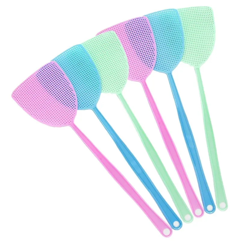 

6 Pcs Plastic Fly Swatter long handle Manual fly killer Swat Pest Control with Long Handle Assorted Sweet Colors pest control