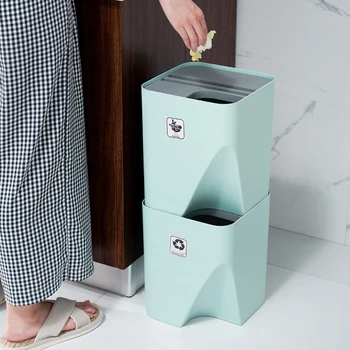 Household Dry Wet Separation Waste Bin Rubbish Bin Kitchen Trash Can Recycle Bin Stacked Sorting Trash Can
Household Dry Wet Separation Waste Bin Rubbish Bin Kitchen Trash Can Recycle Bin Stacked Sorting Trash Can