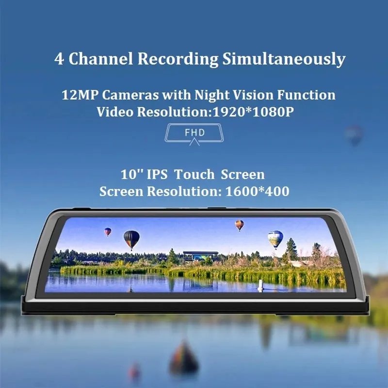 4 Lens 360 All Round View Car DVR Camera Video Recorder Mirror 4G 10" Media Rearview Mirror 4 Core Android Dash Cam HD 1080P GPS
4 Lens 360 All Round View Car DVR Camera Video Recorder Mirror 4G 10" Media Rearview Mirror 4 Core Android Dash Cam HD 1080P GPS