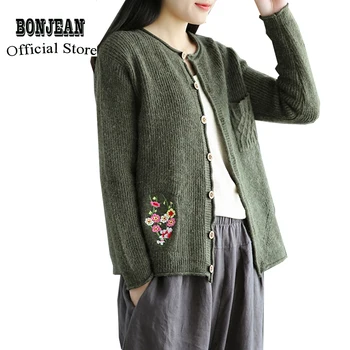 Women Sweater Cardigan Knit Jacket Outwear Big Loose Embroidery Floral Retro Vintage Fashion Casual for Autumn AZ37262617 
Women Sweater Cardigan Knit Jacket Outwear Big Loose Embroidery Floral Retro Vintage Fashion Casual for Autumn AZ37262617