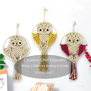 Nordic Creative Owl Macrame Wall Hanging Cute Animal Shape Cotton Rope Woven Tapestry Manual Tassel Tapestry For Home Decoration
Nordic Creative Owl Macrame Wall Hanging Cute Animal Shape Cotton Rope Woven Tapestry Manual Tassel Tapestry For Home Decoration