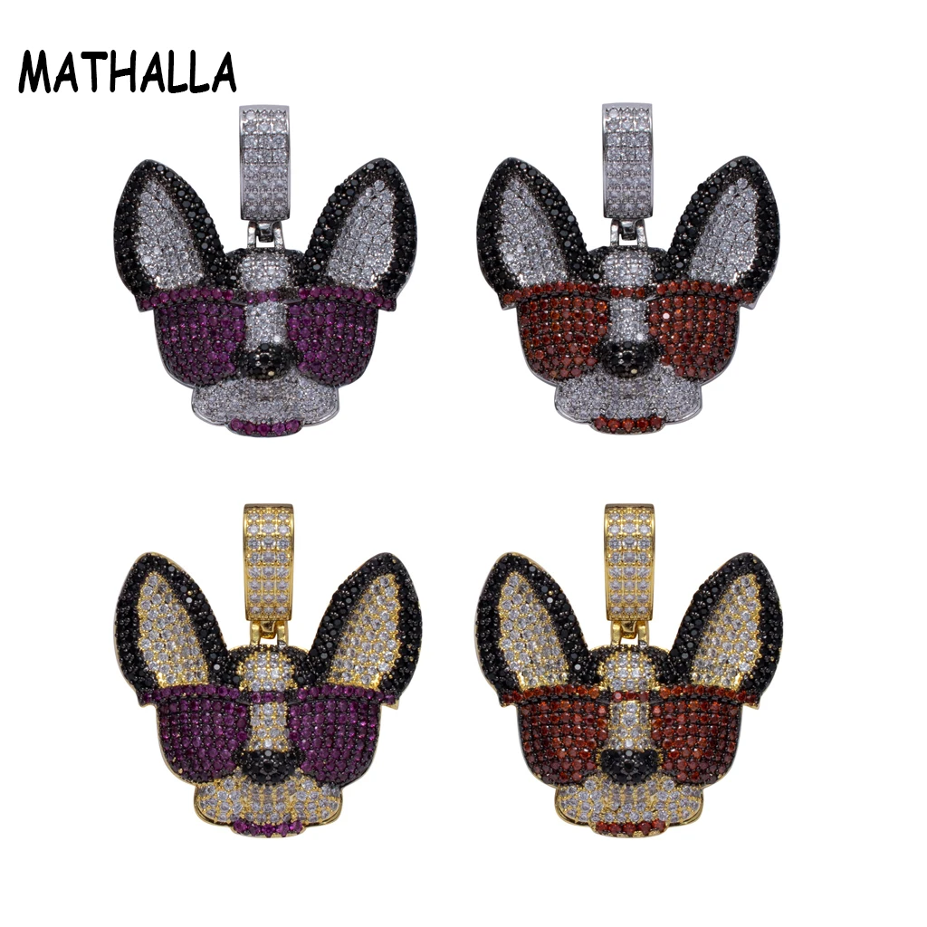 MATHALLA Pet Glasses Dog Pendant Necklace AAA Colored Zircon with Rope Chain and Tennis Chain Fashionable Men's Accessories
MATHALLA Pet Glasses Dog Pendant Necklace AAA Colored Zircon with Rope Chain and Tennis Chain Fashionable Men's Accessories
