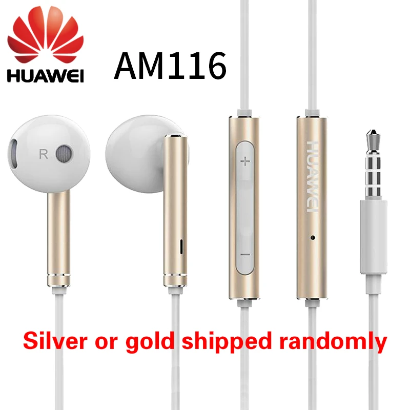 

Huawei AM116 Earphone Original Wired 3.5mm In-Ear Honor Headset Mic Volume Control for Samsung Xiaomi SONY Smartphones 1.2M