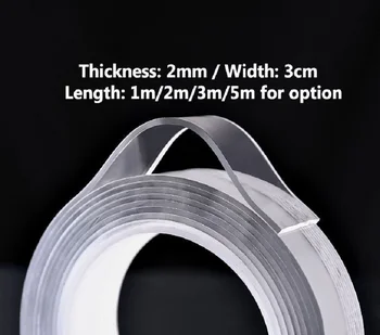 1/2/3/5M Transparent Nano Magic Tape Double-Sided Tape NON-Trace Reusable Traceless Washable Adhesive Removable Gadgets Sticker
1/2/3/5M Transparent Nano Magic Tape Double-Sided Tape NON-Trace Reusable Traceless Washable Adhesive Removable Gadgets Sticker