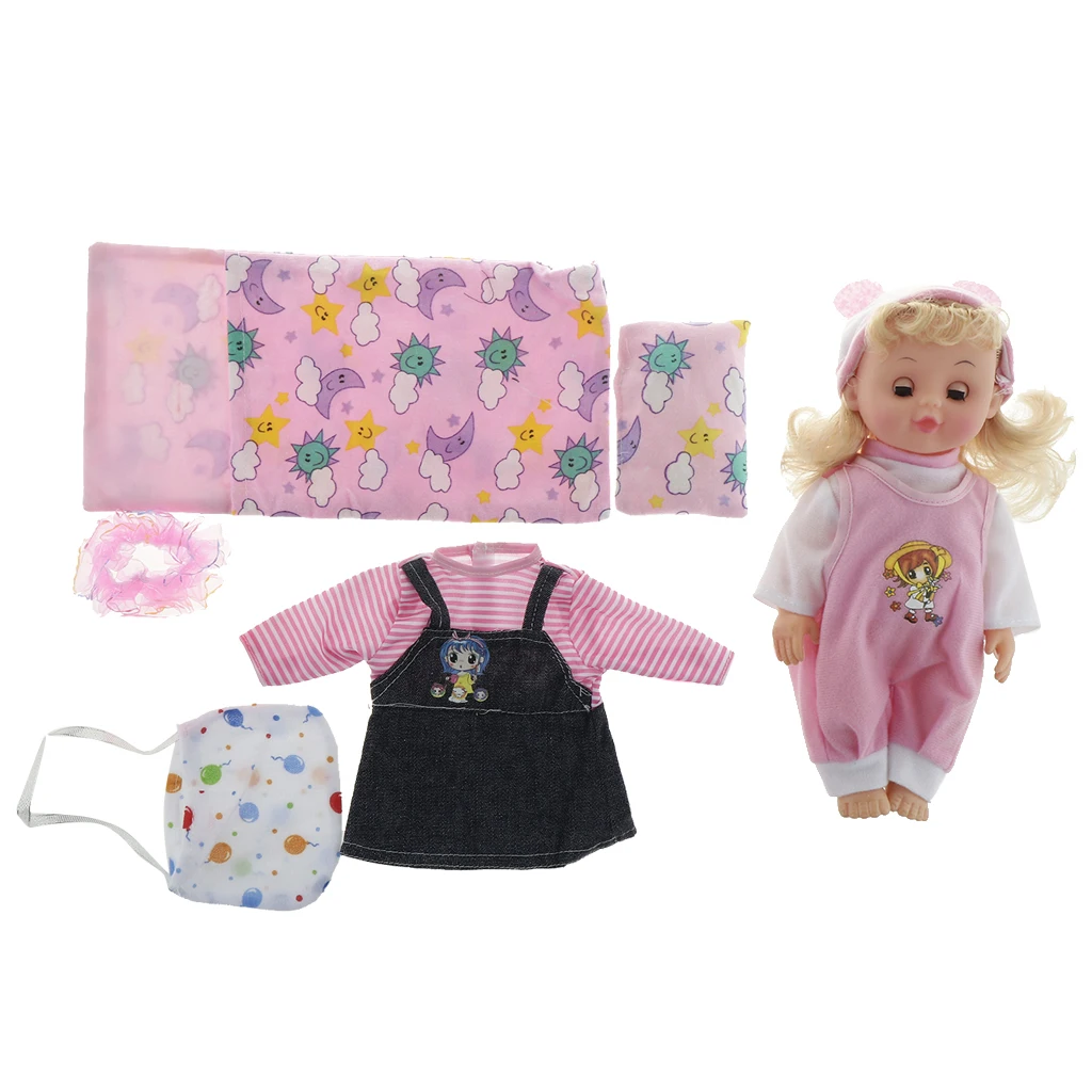 Talking Baby Doll and Stroller Changing Set Accessories Model Kids Play House Toys #1 Talking Baby Doll and Stroller Changing Set Accessories Model Kids Play House Toys #1