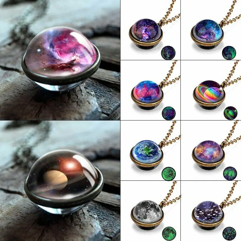 New Galaxy Nebula Necklaces Nightlight Double sided Fashion Retro Pendant Creative Universe Starry Sky Necklace
New Galaxy Nebula Necklaces Nightlight Double sided Fashion Retro Pendant Creative Universe Starry Sky Necklace