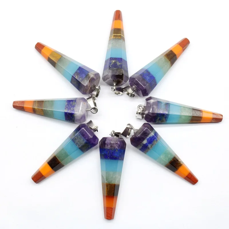 Wholesale 6pcs Natural Stone Mix Amethyst Lapis Tiger Stone Aventurine Reiki Charm Pyramid 7 Chakra Pendant for Jewelry Making
Wholesale 6pcs Natural Stone Mix Amethyst Lapis Tiger Stone Aventurine Reiki Charm Pyramid 7 Chakra Pendant for Jewelry Making