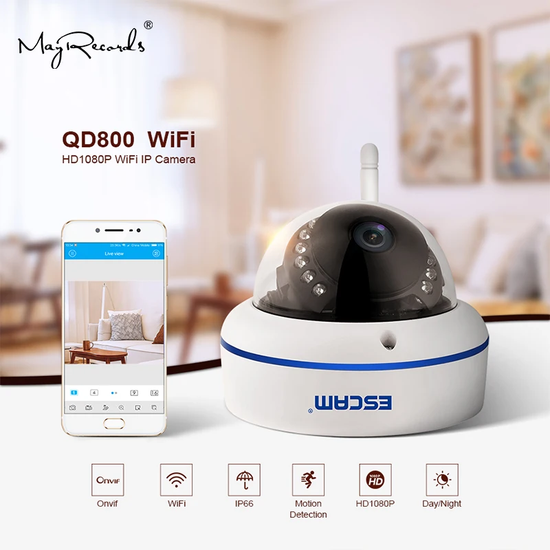 Escam скоростная QD800 WiFi ip-камера Full HD 1080P 2MP Onvif IP66 купольная инфракрасная