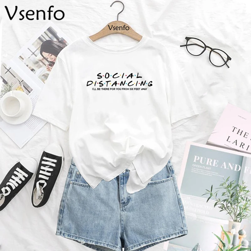 Social Distancing T Shirt Women Summer White Funny Letter Printed T-shirts Casual Short Sleeve Streetwear Camisetas Mujer Tops
Social Distancing T Shirt Women Summer White Funny Letter Printed T-shirts Casual Short Sleeve Streetwear Camisetas Mujer Tops
