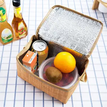 Imitation Rattan Insulation Lunch Bag Portable Zipper Wild Food Fresh-Keeping Totes Drinks Fruit Cold Thermal Pouch
Imitation Rattan Insulation Lunch Bag Portable Zipper Wild Food Fresh-Keeping Totes Drinks Fruit Cold Thermal Pouch