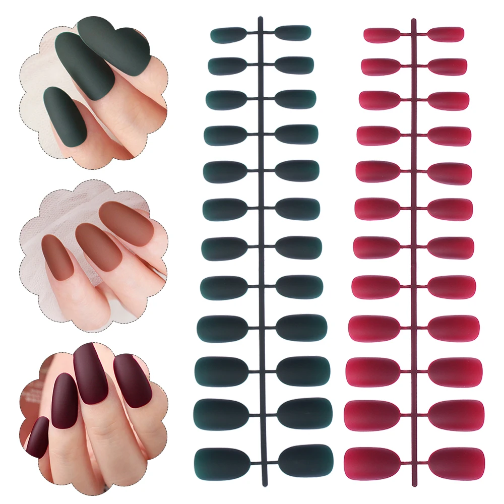 Fashion 24pcs/set Full Cover Matte False Nails Short Round Head Soft Pure Color Oval Frosted Fake Nails Artificial Nail Art Tips
Fashion 24pcs/set Full Cover Matte False Nails Short Round Head Soft Pure Color Oval Frosted Fake Nails Artificial Nail Art Tips