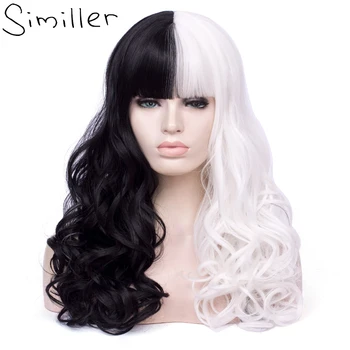 Similler Women Long Cosplay Wigs Synthetic Hair Heat Resistance Fiber Black White Curly Wig Patchwork Colors
Similler Women Long Cosplay Wigs Synthetic Hair Heat Resistance Fiber Black White Curly Wig Patchwork Colors