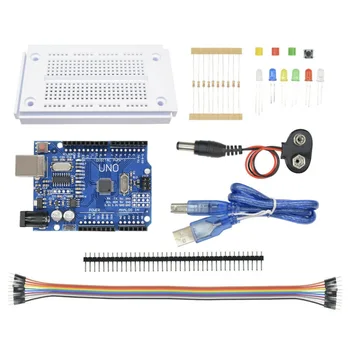 For Arduino UNOR3 Starter Kit K Compatible Microcontroller ATMEGA328P Breadboard Controller Compatible Board
For Arduino UNOR3 Starter Kit K Compatible Microcontroller ATMEGA328P Breadboard Controller Compatible Board