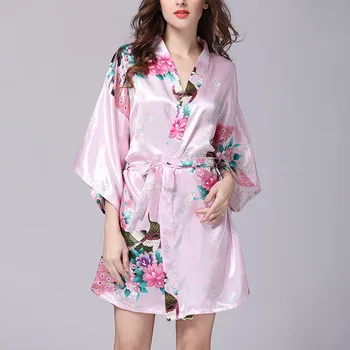 Sexy Lingerie Silk Women Summer Dress Nightgown Satin Short Section Thin Cardigan Peacock Sleeves Robe Female
Sexy Lingerie Silk Women Summer Dress Nightgown Satin Short Section Thin Cardigan Peacock Sleeves Robe Female