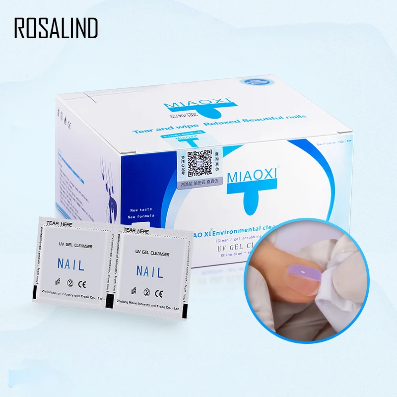 

ROSALIND Nail Removal Wraps Wipes For Removing Gel Varnish Lint-Free Napkins For Manicure Cleanser Nails Remover Napless Wipes