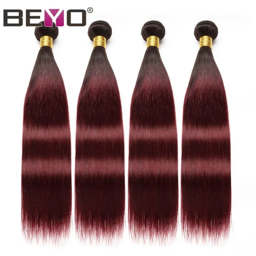 Beyo Ombre Straight Brazilian Hair Weave Bundles 1B/Burgundy Human Hair Bundles 3/4 Bundle Deals Non Remy Hair Extension 1B 99J 
Beyo Ombre Straight Brazilian Hair Weave Bundles 1B/Burgundy Human Hair Bundles 3/4 Bundle Deals Non Remy Hair Extension 1B 99J
