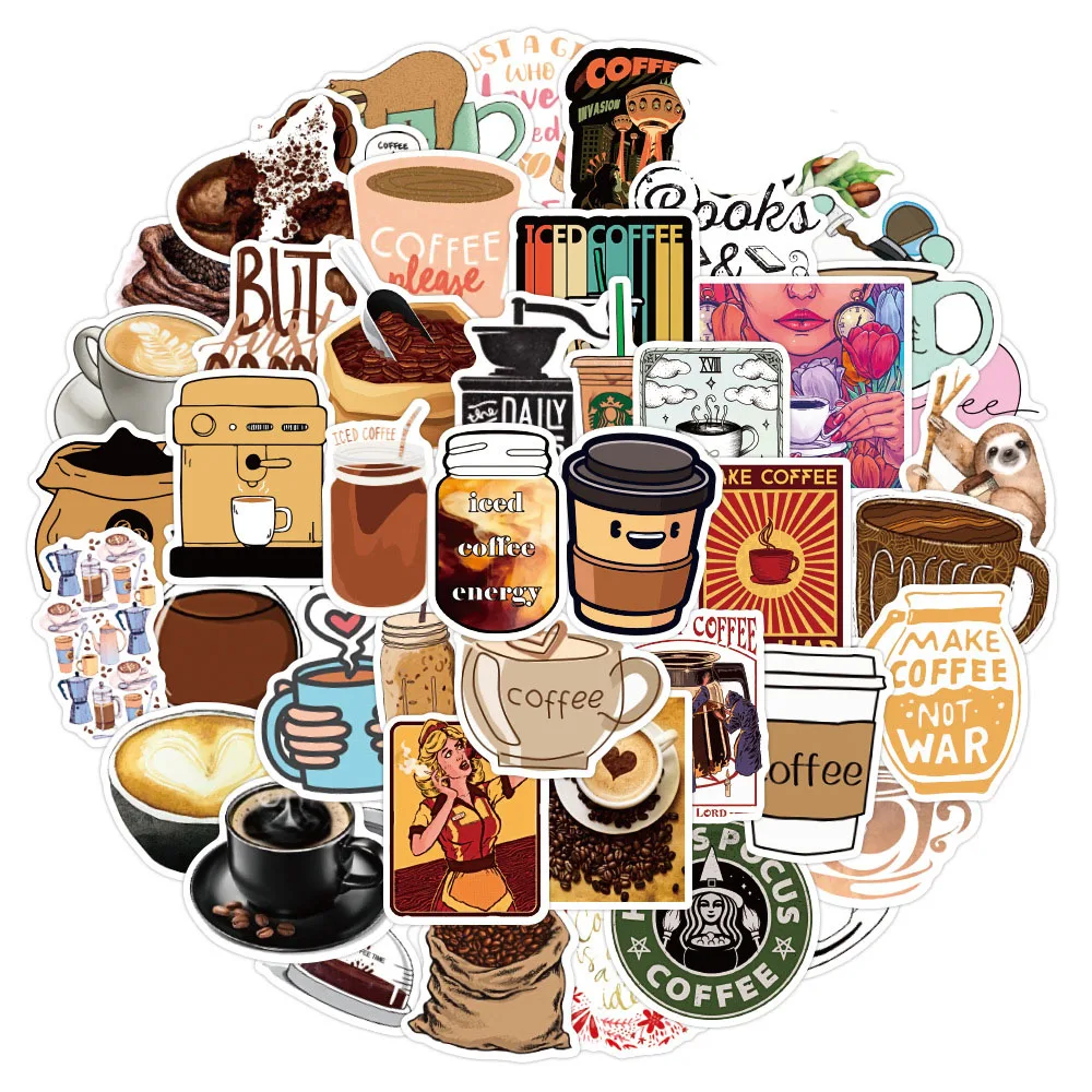 50PCS Cute Cartoon Coffee Stickers PVC For Girl Kawaii Decal Sticker Toy DIY Stationery Luggage Suitcase Laptop Guitar Pegatinas
50PCS Cute Cartoon Coffee Stickers PVC For Girl Kawaii Decal Sticker Toy DIY Stationery Luggage Suitcase Laptop Guitar Pegatinas