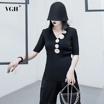 VGH Casual Knitting Asymmetrical Women Sweater V Neck Half Sleeve Slim Patchwork Botton Irregular Hit Color Sweaters For Female
VGH Casual Knitting Asymmetrical Women Sweater V Neck Half Sleeve Slim Patchwork Botton Irregular Hit Color Sweaters For Female