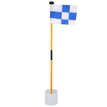 Putting Green Removable Flagpole Set Practicing Accessory with Blue White Grid Flag tee
Putting Green Removable Flagpole Set Practicing Accessory with Blue White Grid Flag tee