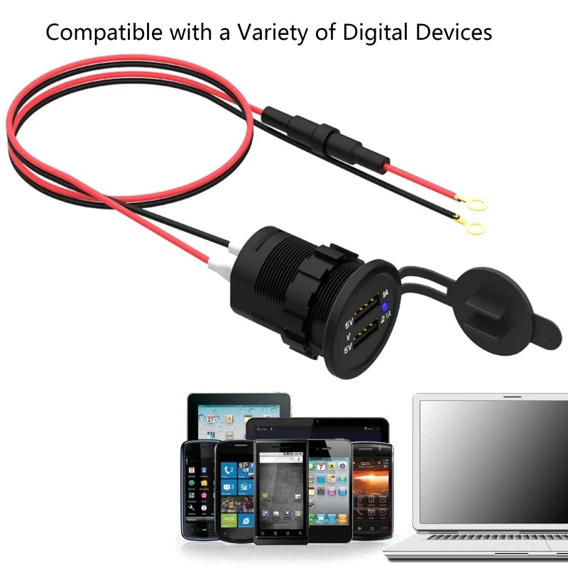 IP66 Water Proof 12V DC 2 USB Motorcycle Cigarette Lighter Socket Charger Connector and Fuse Converter Plug for Vehicle
IP66 Water Proof 12V DC 2 USB Motorcycle Cigarette Lighter Socket Charger Connector and Fuse Converter Plug for Vehicle