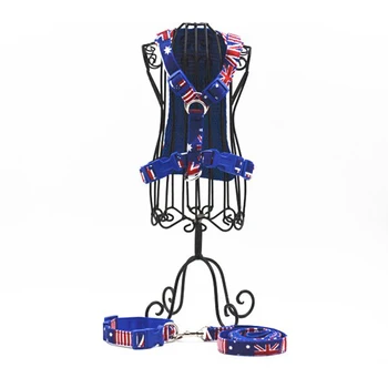 Flag Printing Nylon Dog Collar Leash Harness Breathable Soft Pet Dog Harness +Collar+Leash Big Dog Collar Adjustable S L 
Flag Printing Nylon Dog Collar Leash Harness Breathable Soft Pet Dog Harness +Collar+Leash Big Dog Collar Adjustable S L