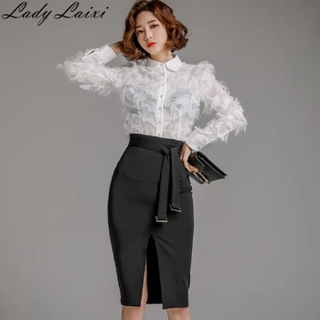 Women 2020 Spring Summer Work Office Wear 2 Pieces Suits Sexy tassel Blouses and Split Sheath Bodycon Pencil Skirt
Women 2020 Spring Summer Work Office Wear 2 Pieces Suits Sexy tassel Blouses and Split Sheath Bodycon Pencil Skirt