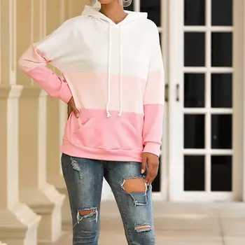 2019 Women Fall Winter Front Pocket Pullover Sweatshirts Patchwork Striped Hooded Hoodies Casual Long Sleeve Hoodies
2019 Women Fall Winter Front Pocket Pullover Sweatshirts Patchwork Striped Hooded Hoodies Casual Long Sleeve Hoodies