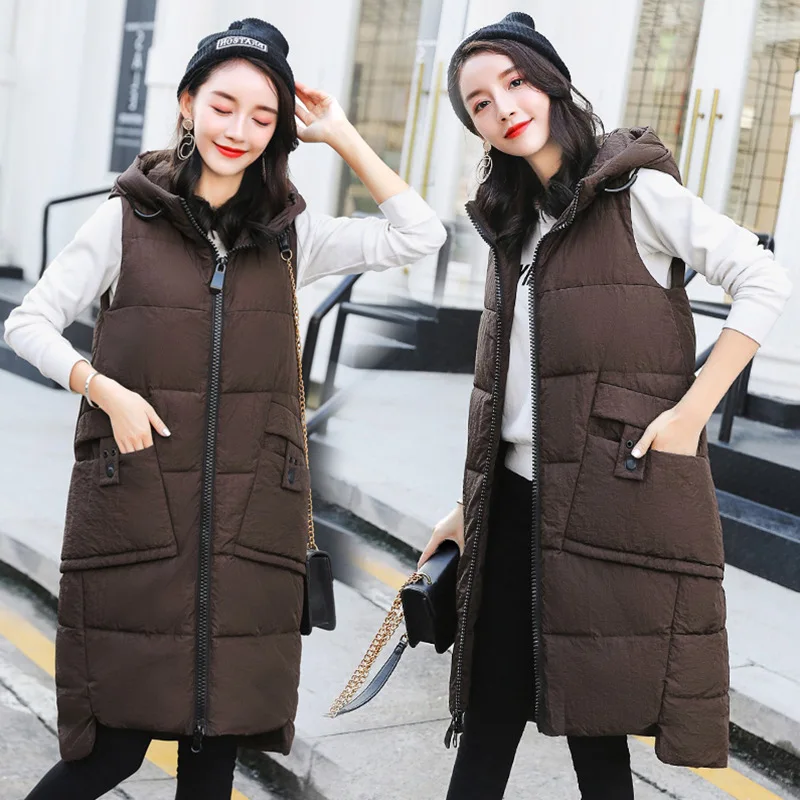 Cotton Vest Women's Mid-length Korean-style 2018 New Style Winter Loose-Fit Slimming over-the-Knee down Jacket Cotton-padded Clo
Cotton Vest Women's Mid-length Korean-style 2018 New Style Winter Loose-Fit Slimming over-the-Knee down Jacket Cotton-padded Clo