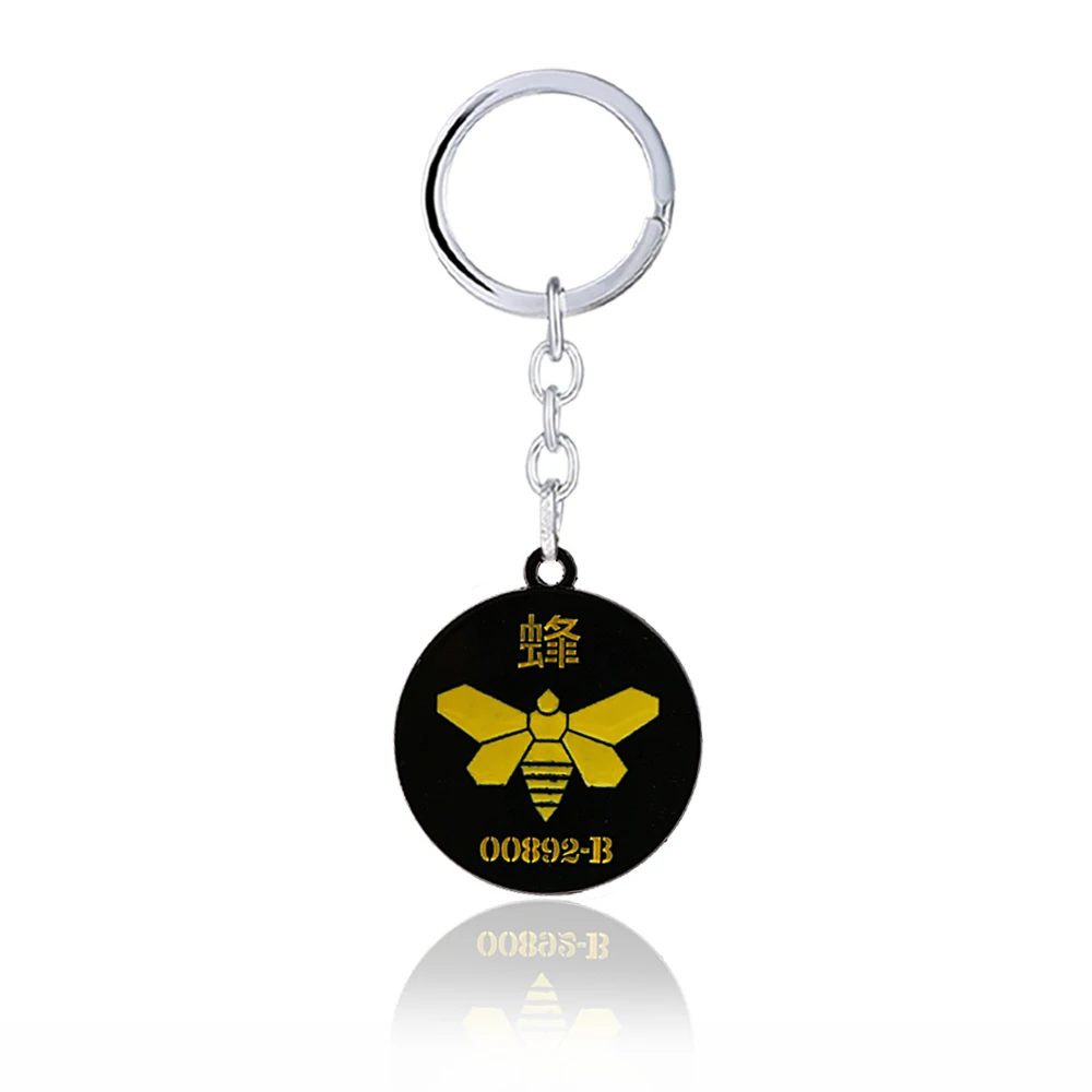 TV Breaking Bad Keychain Men Metal Round Coin Bee Shield Key Ring For Car Chain Women Bag Pendant Fashion Jewelry llaveros | Украшения и