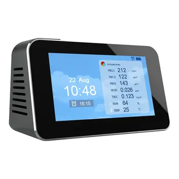 PM2.5/PM10/PM1.0/TVOC Tester AQI Air Quality Analysis Detector Temperature Humidity Monitor Home Smog Meter Alarm Clock
PM2.5/PM10/PM1.0/TVOC Tester AQI Air Quality Analysis Detector Temperature Humidity Monitor Home Smog Meter Alarm Clock