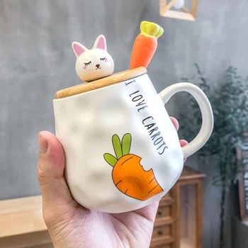 Mug Simple Korean Cute Cartoon Rabbit Ceramic Mug Spoon Carrot With Lid Girl Breakfast Milk Cup Water Cup Coffee Mug B20092
Mug Simple Korean Cute Cartoon Rabbit Ceramic Mug Spoon Carrot With Lid Girl Breakfast Milk Cup Water Cup Coffee Mug B20092