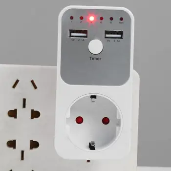 Dual 5V 2.1A USB EU Plug Timing Socket Smart Timer Switch Countdown Outlet Controller Home Office Wall Plug Adapter for Phone
Dual 5V 2.1A USB EU Plug Timing Socket Smart Timer Switch Countdown Outlet Controller Home Office Wall Plug Adapter for Phone