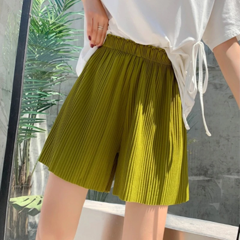 Женские пляжные летние шорты модные однотонные мини-капри выше колена