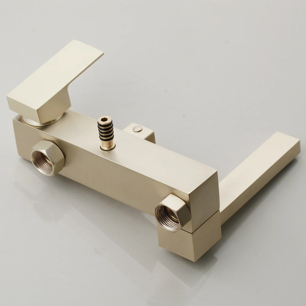 Description Picture 6 of itemYANKSMART Brushed Gold Bathroom Shower Faucet Set Rainfall 12" Square Head Hand Showers System Wall Mounted Mixer Water Tap