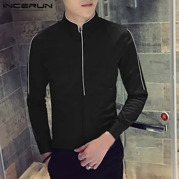 INCERUN Fashion Men Dress Shirt Solid Long Sleeve Fitness Stand Collar Party Street Business Social Shirts Men Camisa Plus Size
INCERUN Fashion Men Dress Shirt Solid Long Sleeve Fitness Stand Collar Party Street Business Social Shirts Men Camisa Plus Size