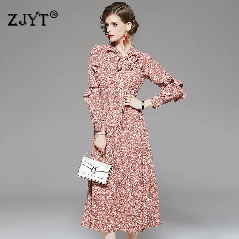 Fashion New 2020 Runway Dress Spring Women Designers Long Sleeve Bow Collar Retro Floral Print Ruffle Casual Holiday Midi Dress
Fashion New 2020 Runway Dress Spring Women Designers Long Sleeve Bow Collar Retro Floral Print Ruffle Casual Holiday Midi Dress