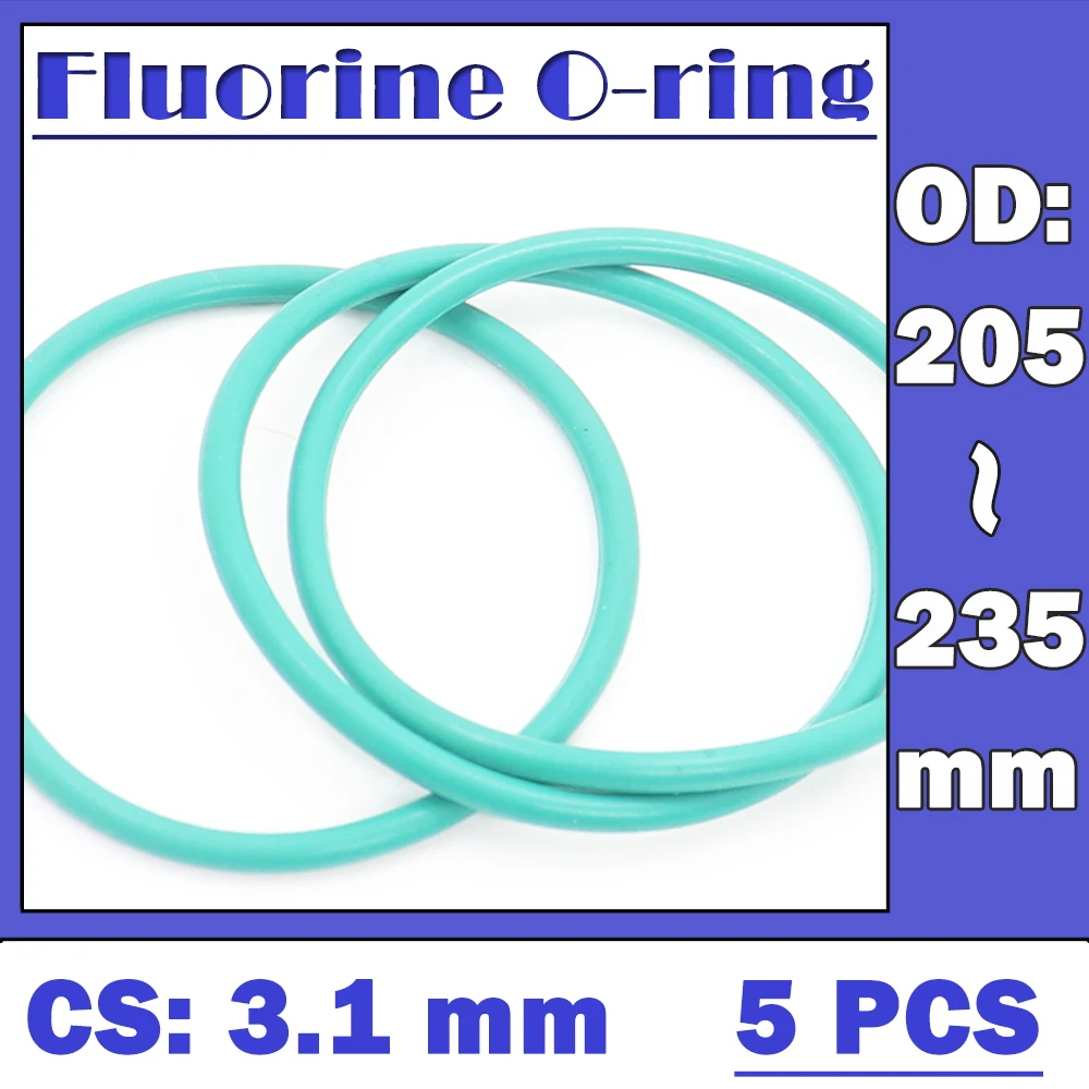 CS3.1mm FKM Rubber O RING OD 205/210/215/220/225/230*3.1 mm 5PCS O-Ring Fluorine Gasket Oil seal Green ORing
CS3.1mm FKM Rubber O RING OD 205/210/215/220/225/230*3.1 mm 5PCS O-Ring Fluorine Gasket Oil seal Green ORing