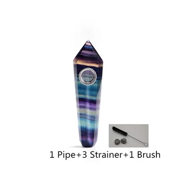 Natural Colorful Fluorite Quartz Crystal Tube with carb Wand Healing Crystal Point Smoking Pipe Home Decor Decoration Crafts 
Natural Colorful Fluorite Quartz Crystal Tube with carb Wand Healing Crystal Point Smoking Pipe Home Decor Decoration Crafts