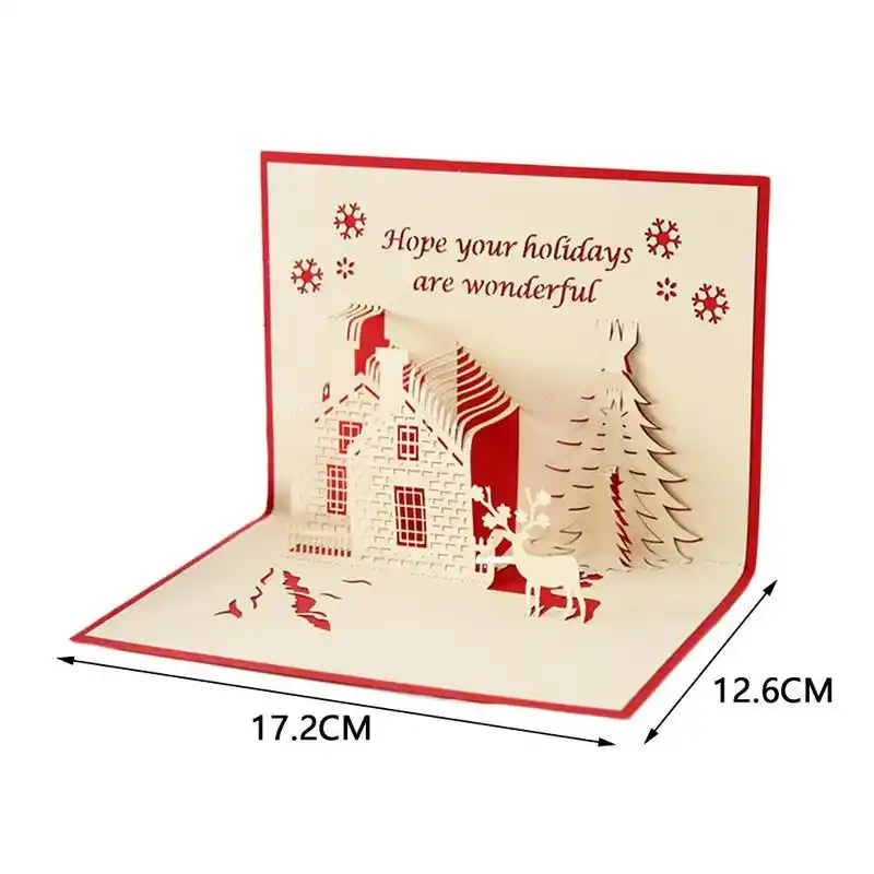 3d pop up greeting card christmas tree shape laser cut envelope