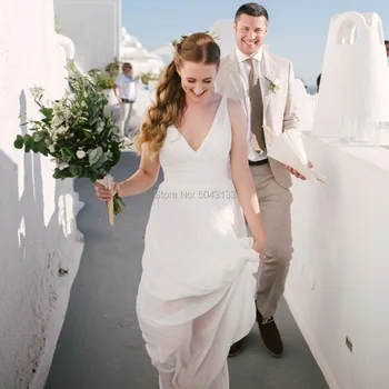 Simple Chiffon Bohemian Wedding Dresses V Neck Off Shoulder High Slit A Line Open Back Floor Length Beach Country Bridal Gowns
Simple Chiffon Bohemian Wedding Dresses V Neck Off Shoulder High Slit A Line Open Back Floor Length Beach Country Bridal Gowns