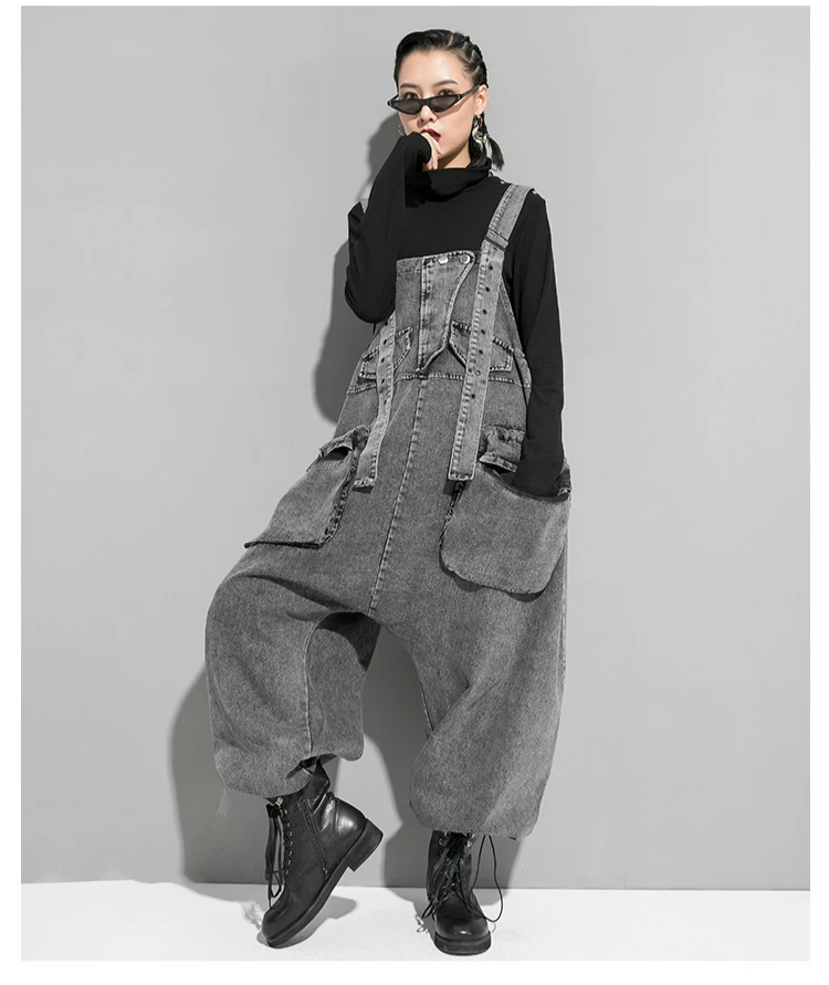 Black baggy jumpsuit Clearance